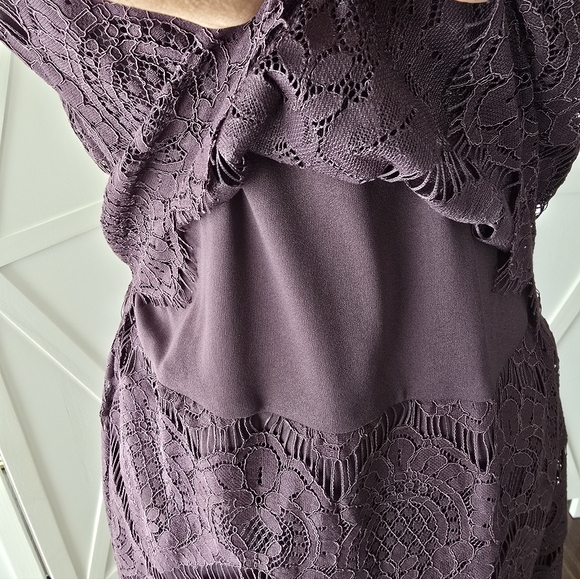 Exhilaration (NWT) Strappy Plum Color Midi Lace Dress - Picture 7 of 10